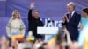Ukraine's President Volodymyr Zelenskyy, second left, and Lithuania's President Gitanas Nauseda, second right, address the public during an event on the sidelines of a NATO summit in Vilnius, Lithuania, July 11, 2023.