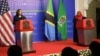 U.S Vice President Kamala Harris and Tanzanian President Samia Suluhu Hassan address a news conference following their meeting in Dar es Salaam, Tanzania, March 30, 2023.
