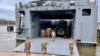 In this photo provided by U.S. military's Central Command, U.S. Army Vessel 'General Frank S. Besson' prepares to depart Joint Base Langley-Eustis, Virginia, March 9, 2024. (U.S. Central Command via AP)