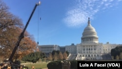 El árbol de Navidad del Capitolio llegó a Washington el lunes, 27 de noviembre de 2017.