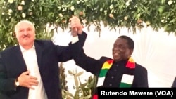 Zimbabwe President Emmerson Mnangagwa with his Belarus counterpart, President Alexander Lukashenko