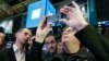 Twitter Chairman, co-founder Jack Dorsey (L to R), and co-founders Evan Williams and Biz Stone, await the opening bell at the New York Stock Exchange, Nov. 7, 2013.