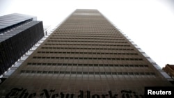FILE - The New York Times building.