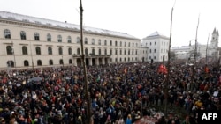 Акция протеста против AfD в Мюнхене. 21 января 2024 г.