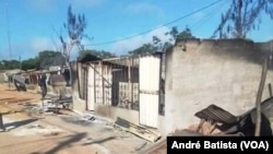 Barracas destruídas em Quissanga