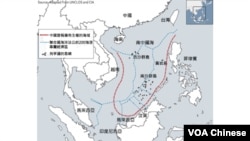 南中國海經濟專屬區示意圖