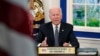 FILE - President Joe Biden participates virtually in the U.S.-ASEAN Summit from the South Court Auditorium on the White House complex in Washington, Tuesday, Oct. 26, 2021. 
