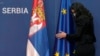 Zastave Srbije i EU, ilustracija