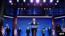 US President-elect Joe Biden speaks during a cabinet announcement event in Wilmington, Delaware, on November 24, 2020. 