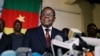 FILE - Maurice Kamto, a presidential candidate of Renaissance Movement (MRC), holds a news conference at his headquarter in Yaounde, Cameroon, Oct. 8, 2018. 