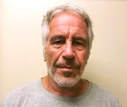FILE - This March 28, 2017, file photo, provided by the New York State Sex Offender Registry shows Jeffrey Epstein.