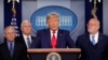 Rais Donald Trump akizungumza na vyombo vya habari juu ya hali ya kirusi cha corona White House, Feb. 29, 2020, in Washington.