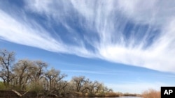 The Rio Grande flows through Rio Rancho, New Mexico, April 13, 2021.