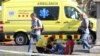 Assistance à un blessé, Barcelone, Espagne, le 17 août 2017.
