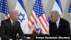Američki predsjednik Joe Biden i izraelski premijer Jair Lapid (Foto: REUTERS/Evelyn Hockstein)
