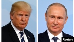 El presidente de EE.UU. Donald Trump (izquierda) ha invitado a Vladimir Putin a la Casa Blanca según indicó el Kremlin, el lunes, 2 de abril, de 2018.