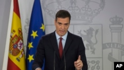 Španski premijer Pedro Sančez govori u palati Monkloa u Madridu, 24. novembra 2018. 