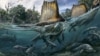 The only known dinosaur adapted to life in water, Spinosaurus swam the rivers of North Africa a hundred million years ago. (Art: Davide Bonadonna, the October edition of National Geographic magazine)