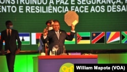 Rais Filipe Nyusi katika mkutano wa SADC, Maputo, Agosti 17, 2020.