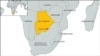 ផែនទី​ប្រទេស​បុតស្វាណា (Botswana - ពណ៌​លឿង) ដែល​ស្ថិត​នៅ​ភាគ​ខាង​ត្បូង​នៃ​ទ្វីប​អាហ្វ្រិក​។