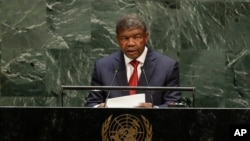 FILE - Angolan President Joao Lourenco speaks at the 74th session of the United Nations General Assembly at the United Nations headquarters in New York City, Sept. 24, 2019. 