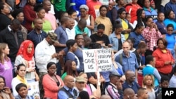 A peace march against xenophobia takes place in Durban, South Africa, April 16, 2015. 